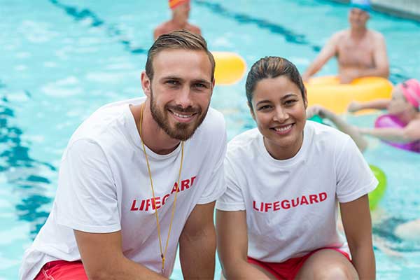 lifeguards at pool